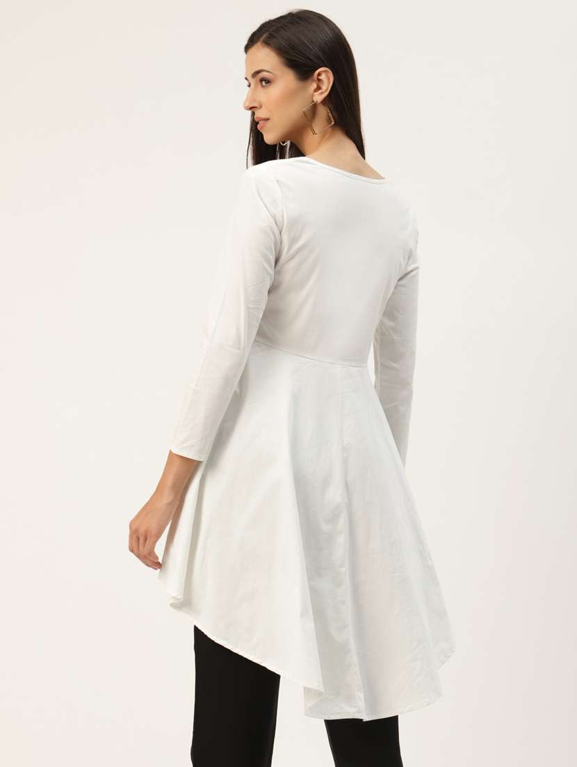 women solid high low top - 21741012 - Standard Image - 2