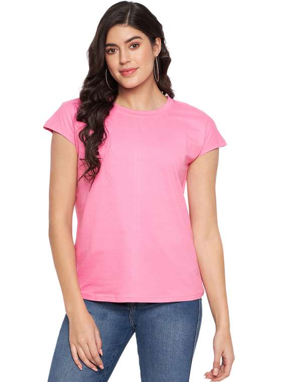 women solid short sleeve top - 21741029 - Zoom Image - 0