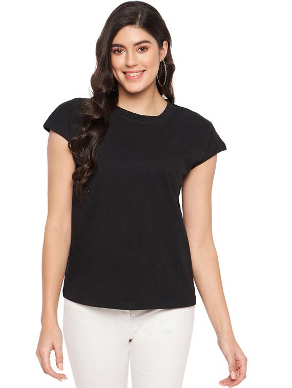 women solid short sleeve top - 21741031 - Zoom Image - 0
