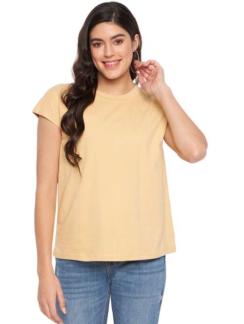 women solid short sleeve top - 21741033 -  Standard Image - 0
