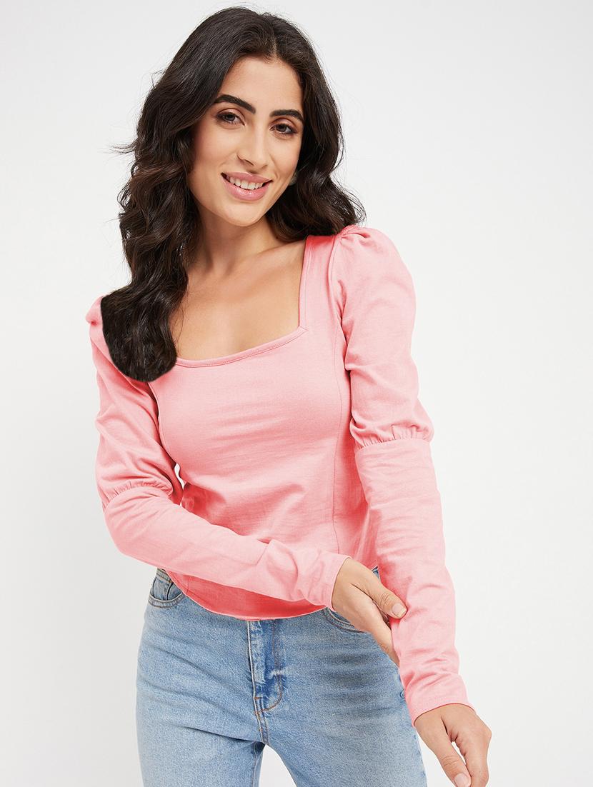 women solid square neck top - 21741036 - Zoom Image - 0