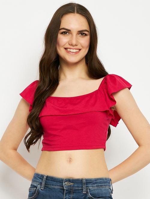women solid sleeveless crop top - 21741079 - Standard Image - 0