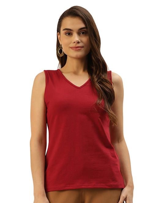 women solid v-neck top - 21741110 -  Standard Image - 0