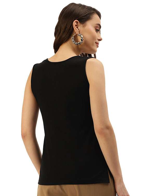 women solid v-neck top - 21741111 -  Standard Image - 2