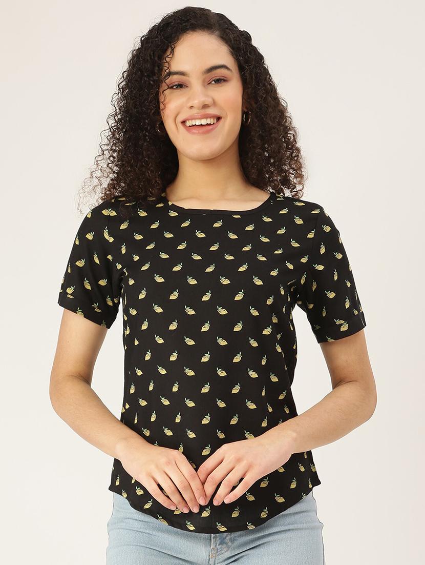 women printed round neck top - 21741131 - Zoom Image - 0