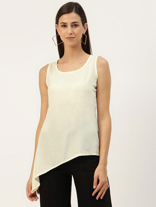 women solid sleeveless asymmetric top - 21741158 -  Standard Image - 0