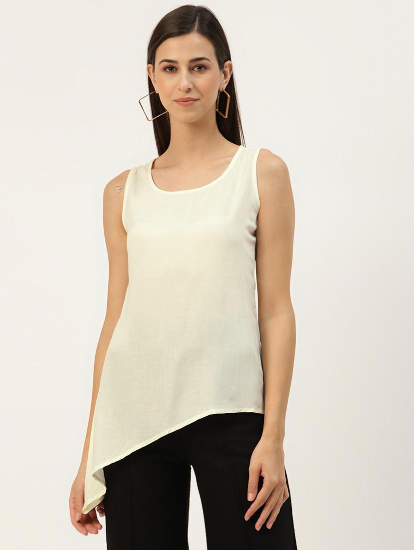 women solid sleeveless asymmetric top - 21741158 -  Zoom Image - 0