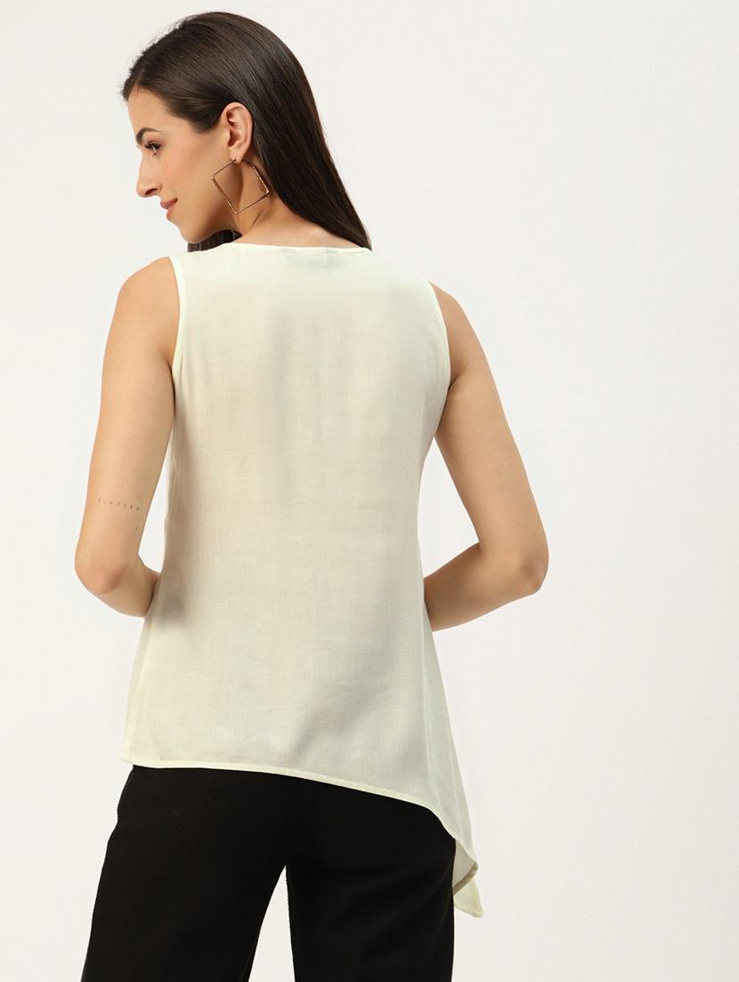 women solid sleeveless asymmetric top - 21741158 - Standard Image - 2
