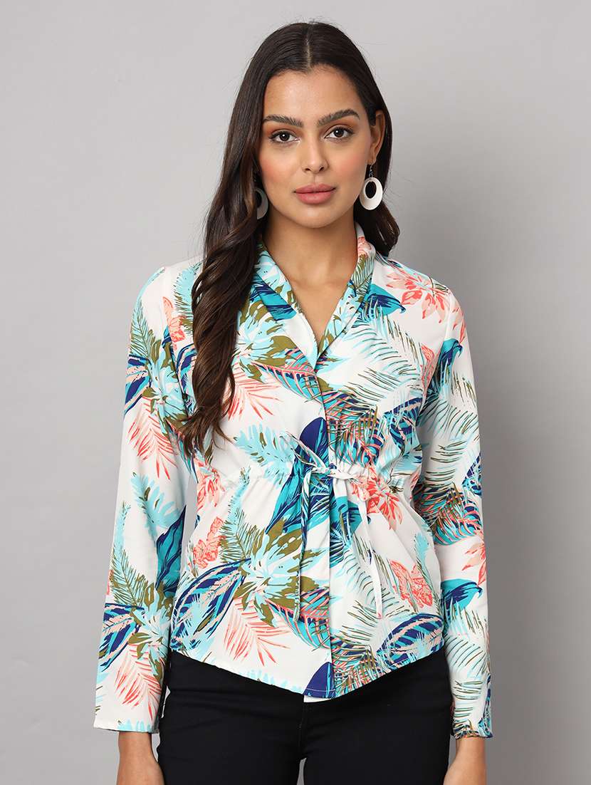 women printed long sleeve shirt top