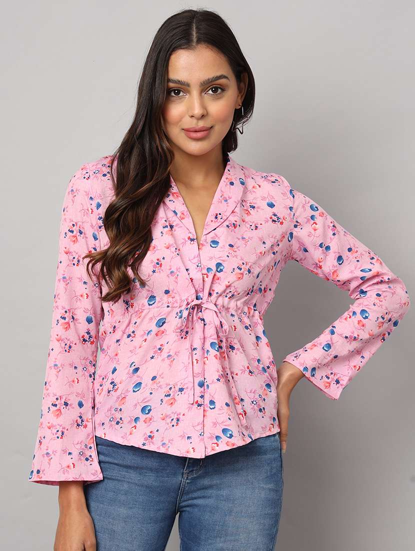 women printed long sleeve shirt top