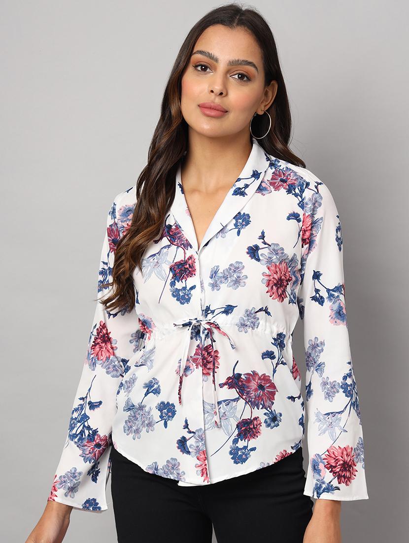 women printed long sleeve shirt top - 21741185 - Zoom Image - 0