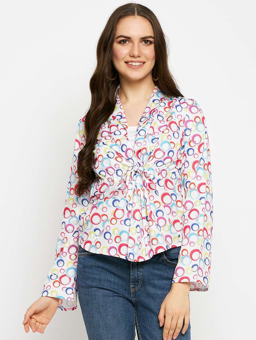 women printed long sleeve shirt top