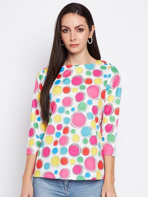 women printed three quarter sleeve top - 21741210 -  Standard Image - 0