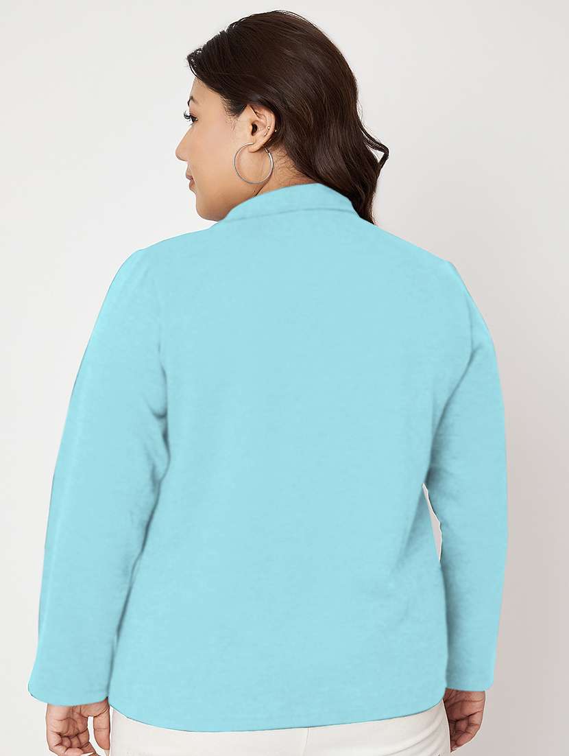 women solid long sleeves sweatshirt - 21741272 -  Standard Image - 2