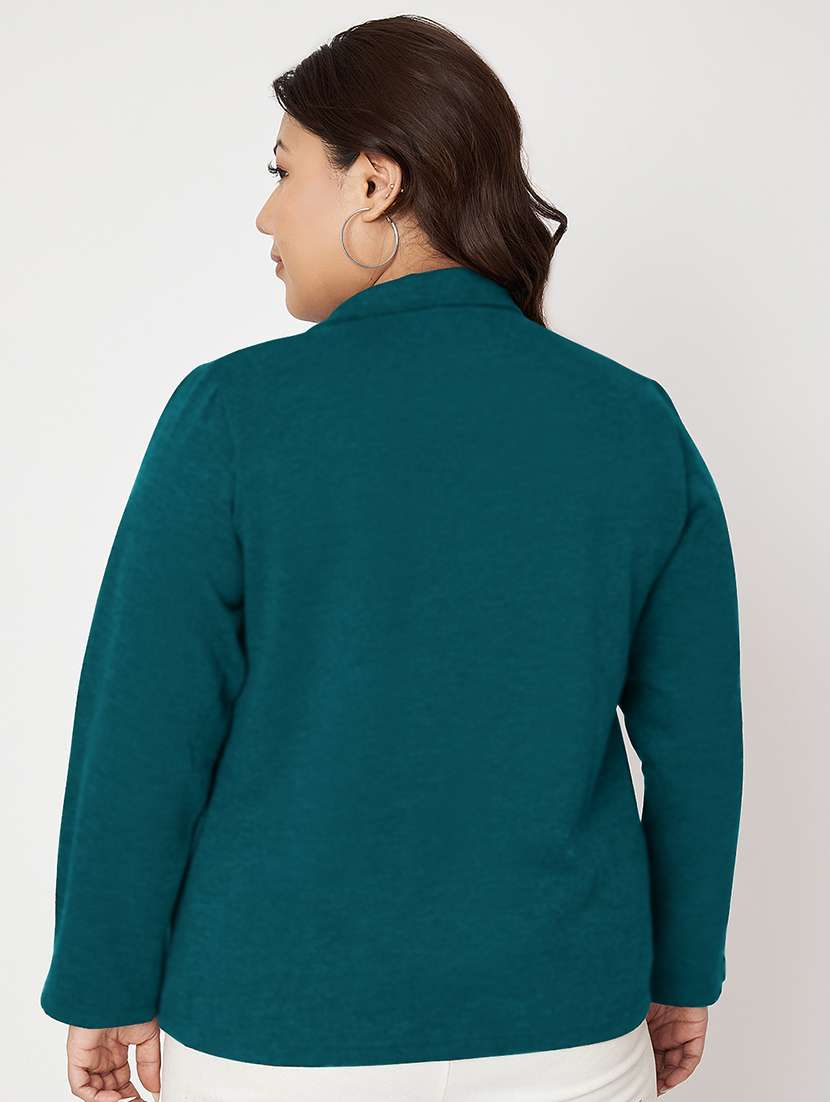 women solid long sleeves sweatshirt - 21741273 -  Standard Image - 2