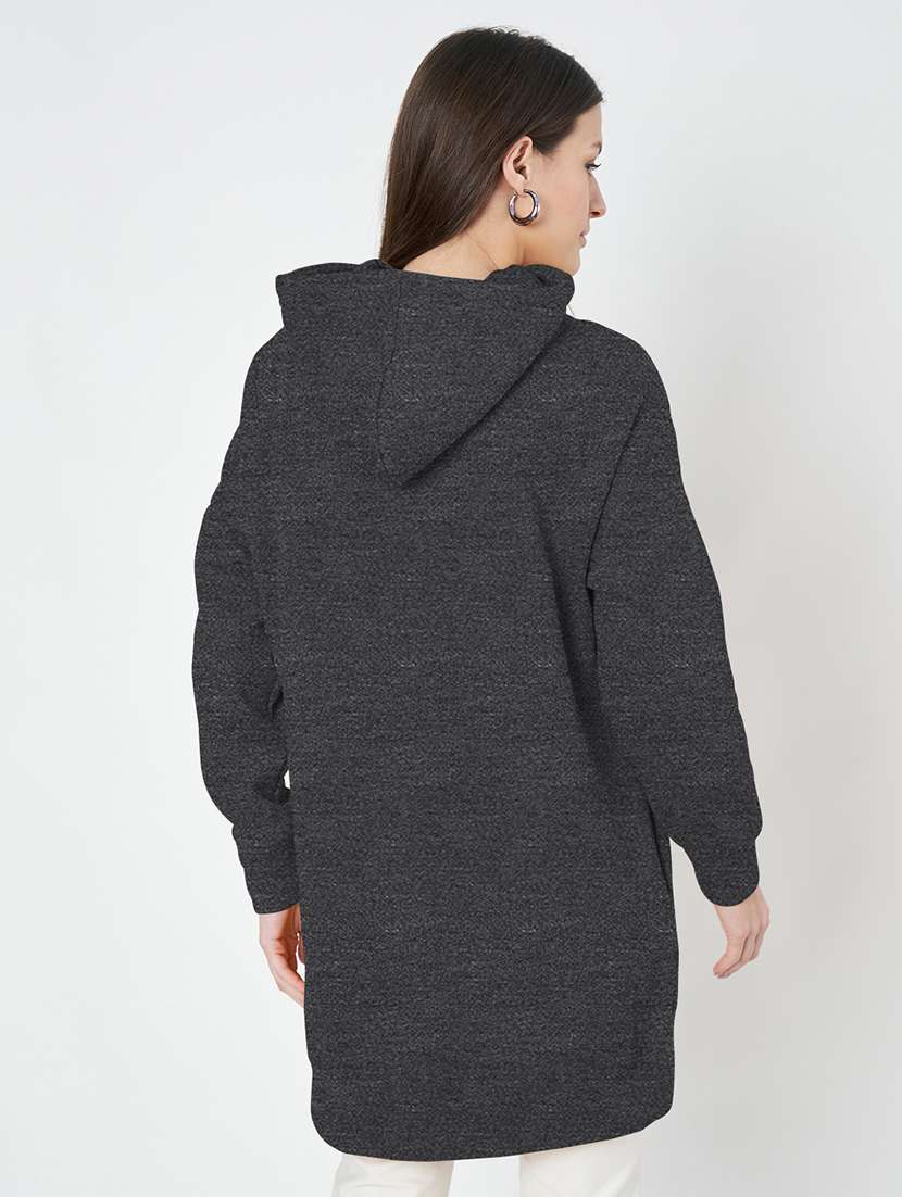 women plus size solid hooded long sleeves sweatshirt - 21741299 -  Standard Image - 2