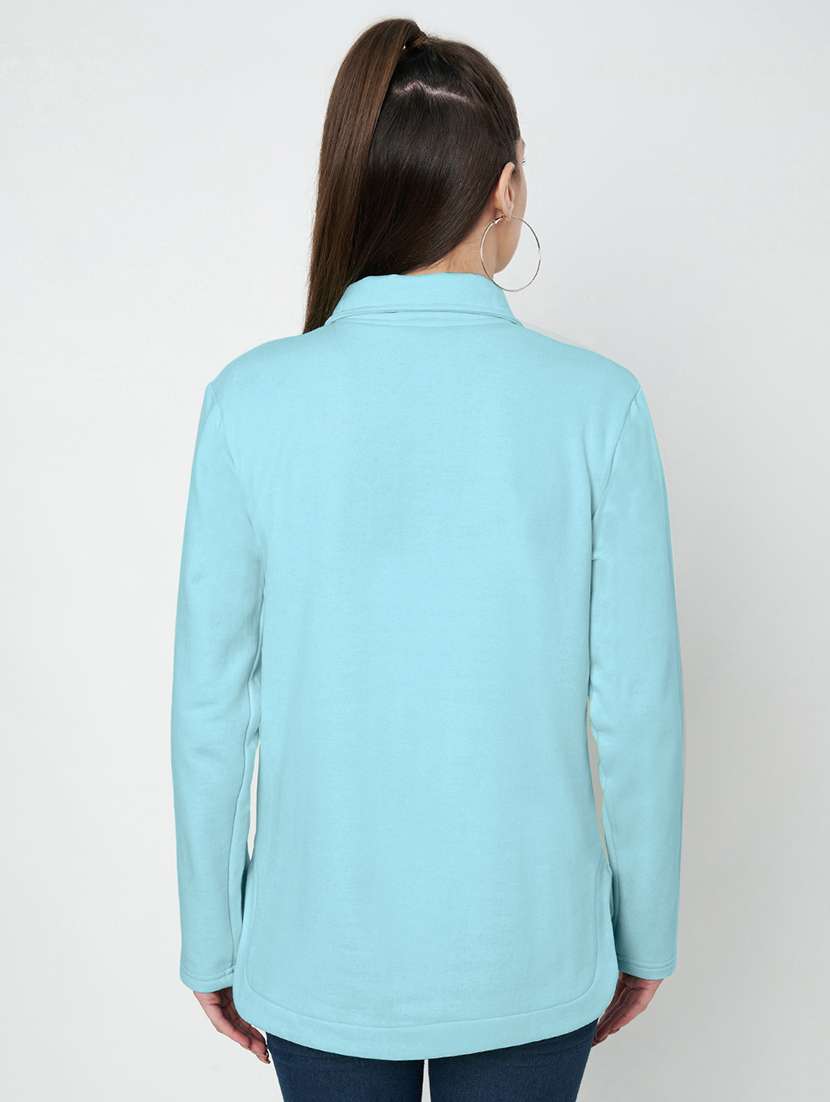 women plus size solid long sleeves sweatshirt - 21741313 - Standard Image - 2