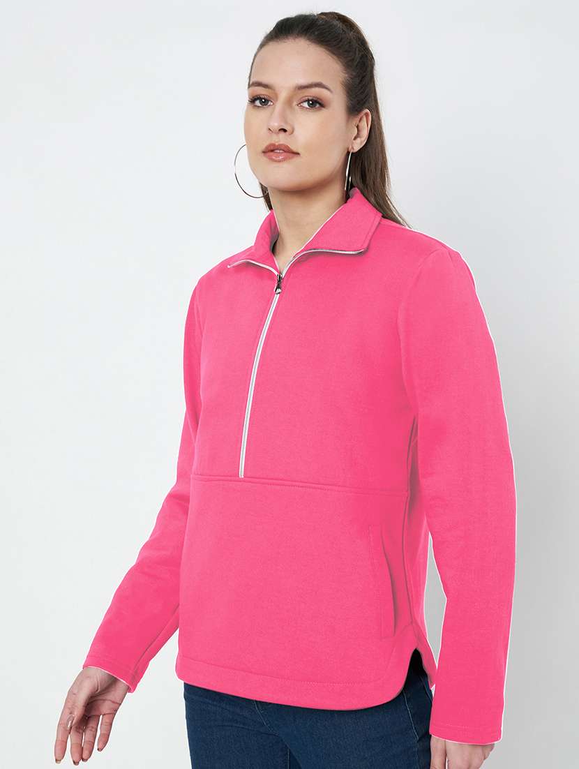 women plus size solid long sleeves sweatshirt - 21741320 - Standard Image - 2