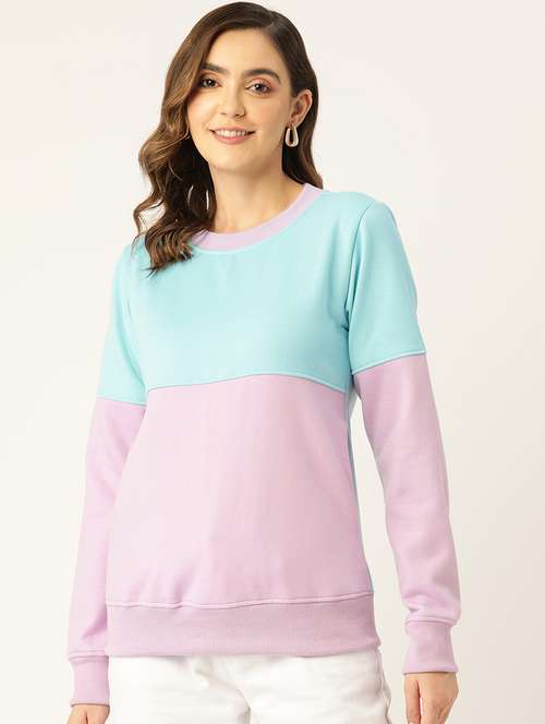 women color blocked long sleeves sweatshirt - 21741332 -  Standard Image - 0