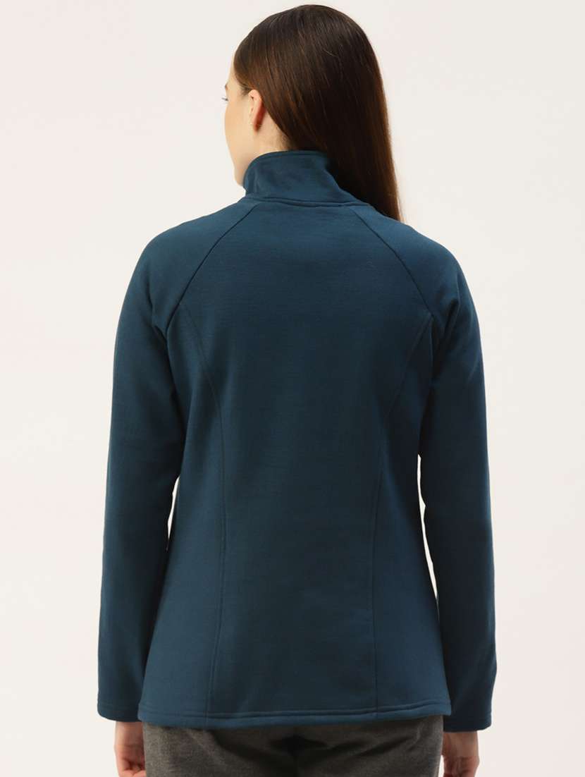 women solid stand collar long sleeves sweatshirt - 21741336 -  Standard Image - 2