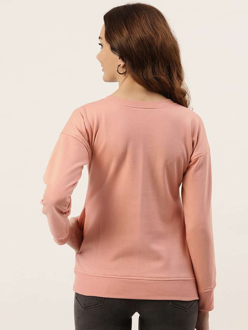 women solid long sleeves sweatshirt - 21741363 -  Standard Image - 2