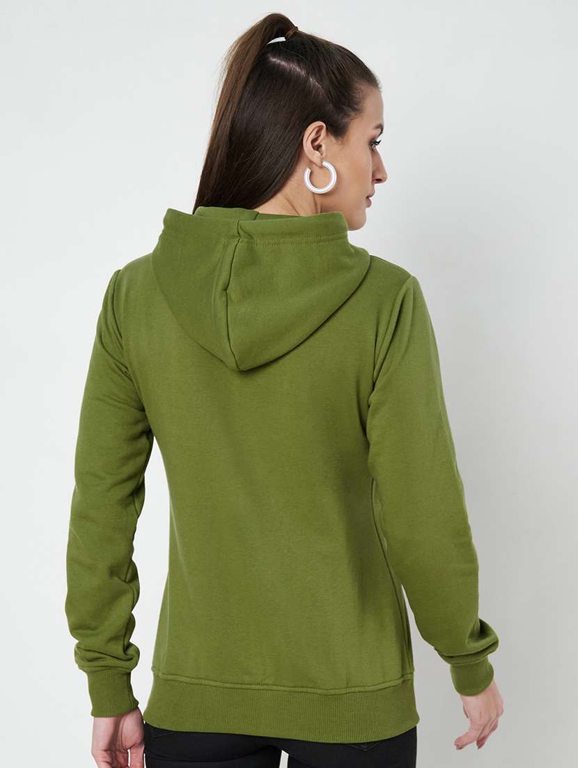 women solid hooded long sleeves sweatshirt - 21741379 -  Standard Image - 2