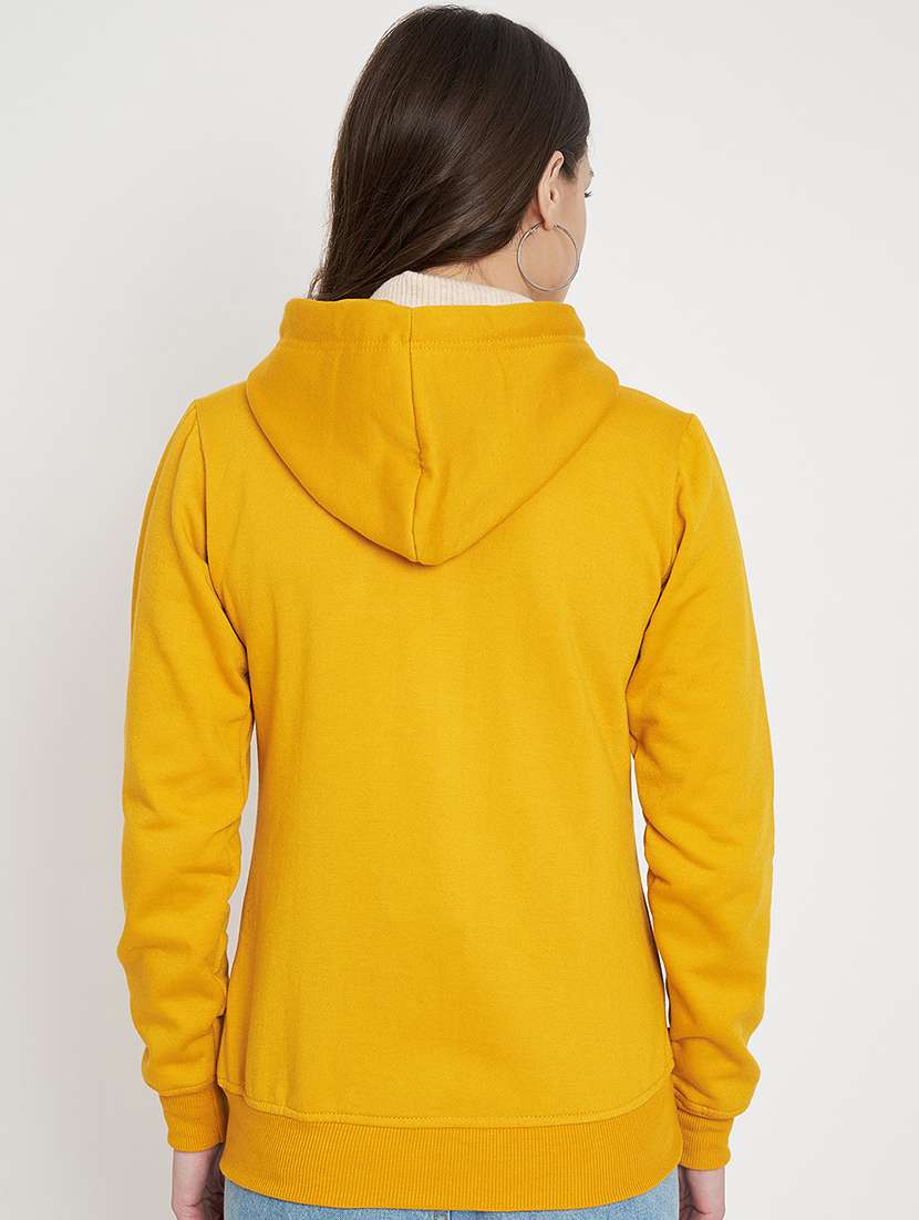 women solid hooded long sleeves sweatshirt - 21741380 -  Standard Image - 2