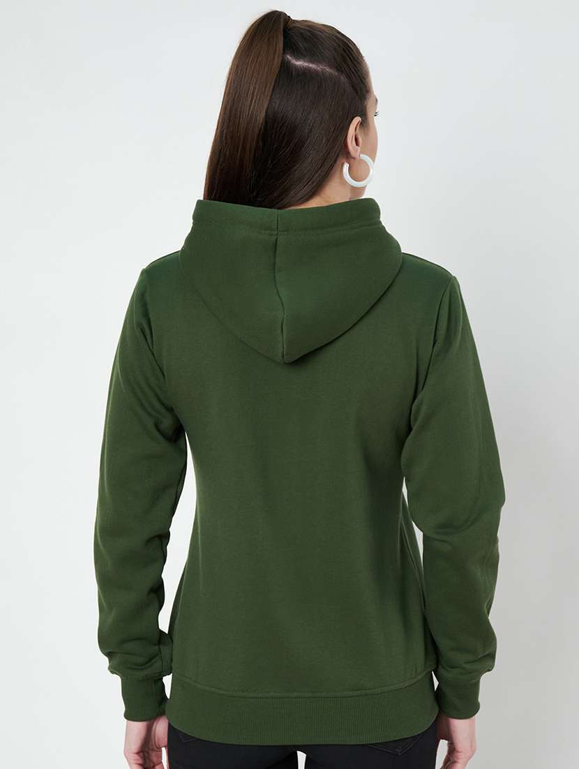 women solid hooded long sleeves sweatshirt - 21741388 -  Standard Image - 2