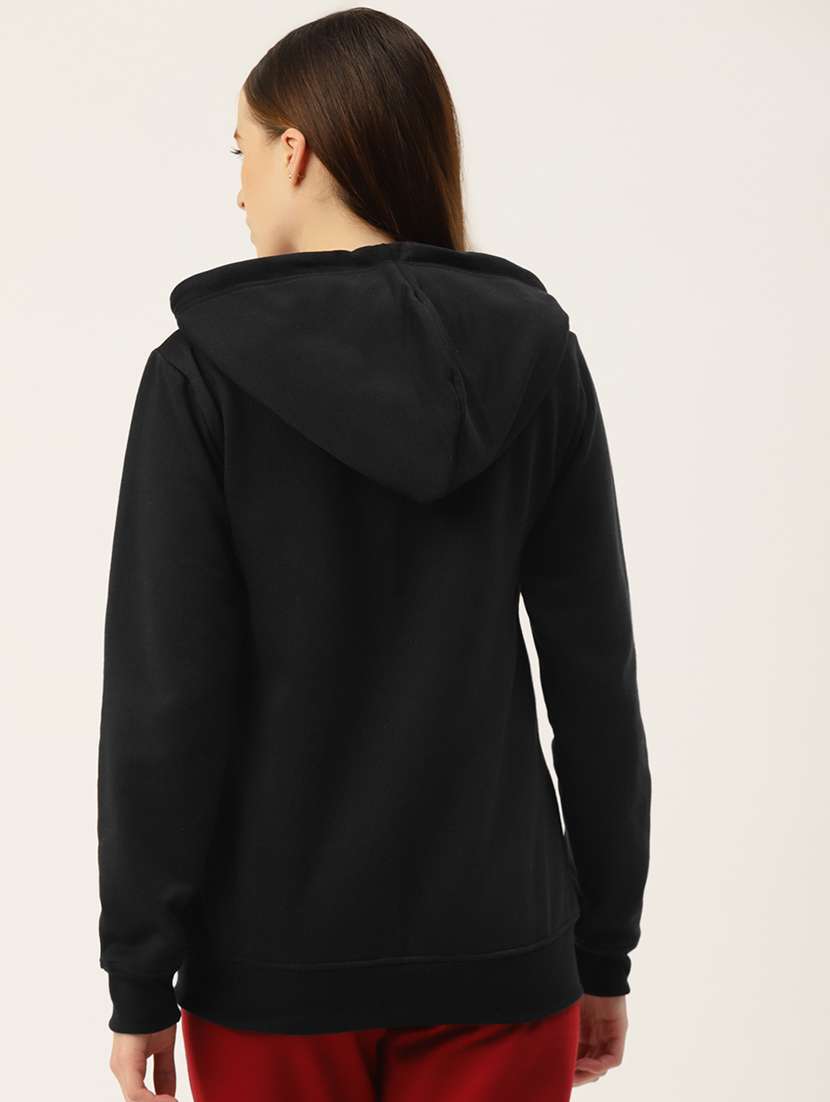 women solid hooded long sleeves sweatshirt - 21741390 -  Standard Image - 2