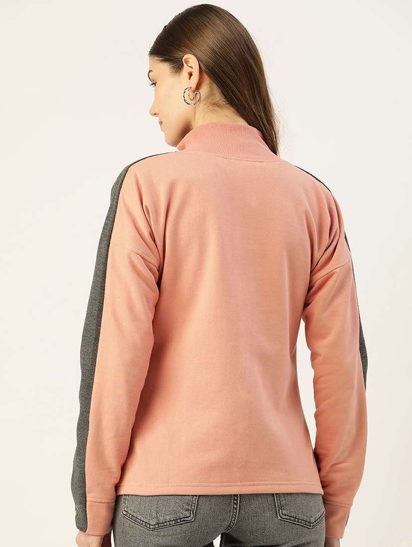 women long sleeves color block sweatshirt - 21741399 -  Standard Image - 2