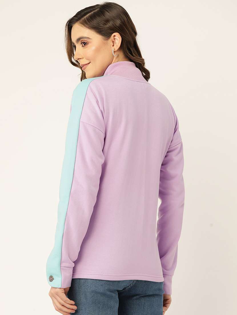 women long sleeves color block sweatshirt - 21741407 -  Standard Image - 2