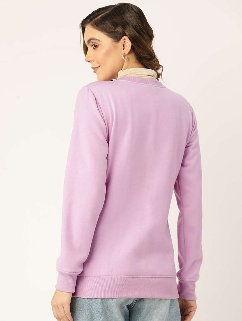 women solid long sleeves sweatshirt - 21741451 - Standard Image - 2