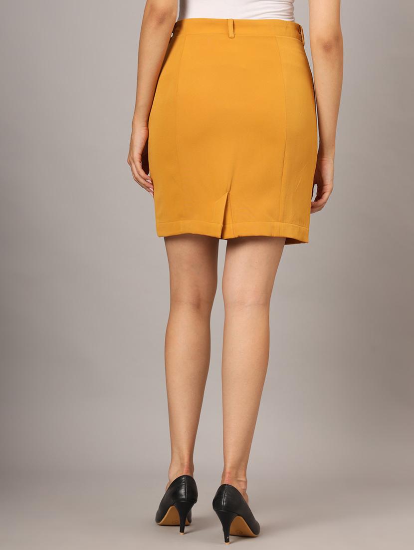 women solid high rise straight skirt - 21741460 - Standard Image - 2