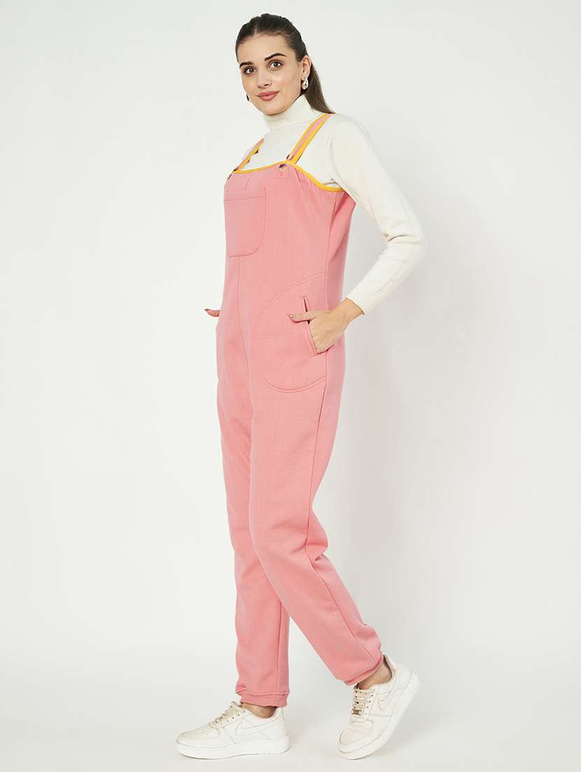 women solid sleeveless dungaree - 21741655 - Standard Image - 2