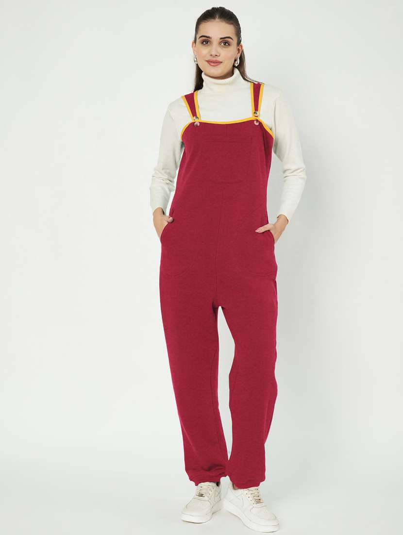 women solid sleeveless dungaree - 21741657 -  Zoom Image - 0