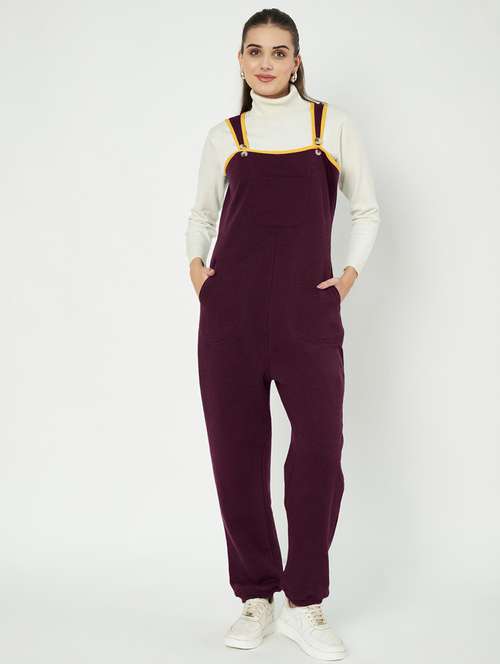 women solid sleeveless dungaree - 21741662 - Standard Image - 0