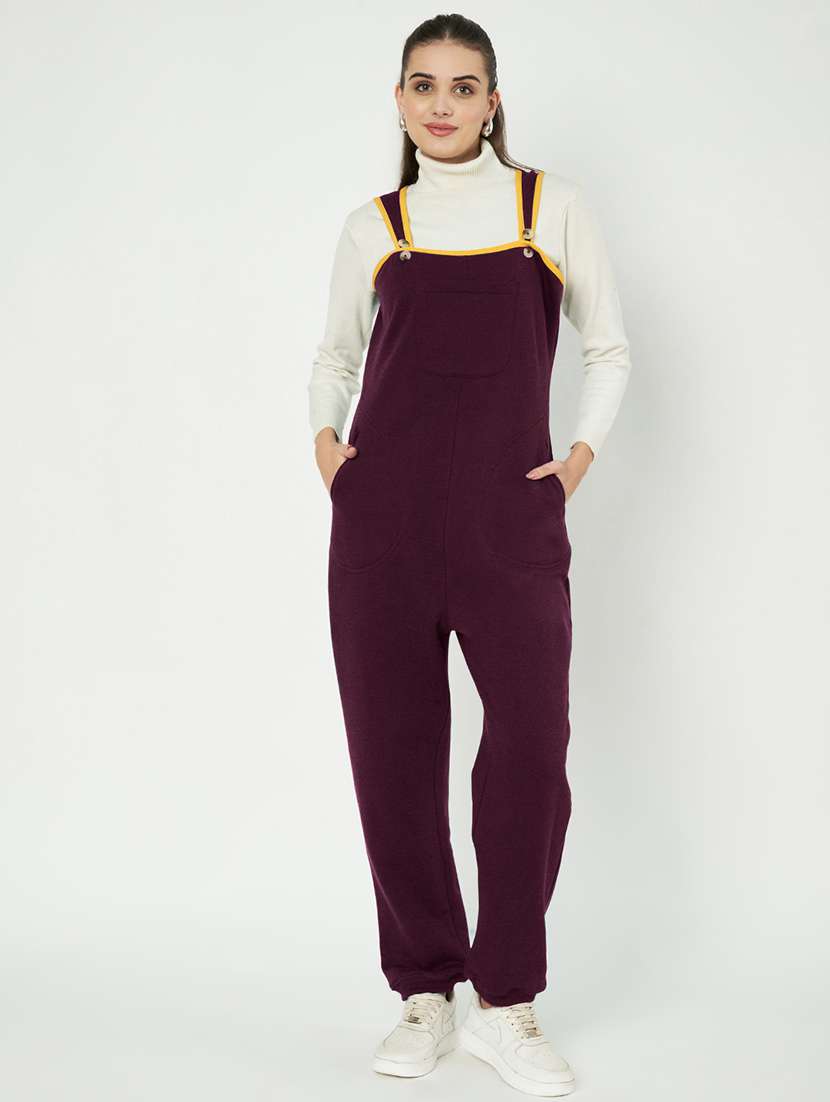 women solid sleeveless dungaree - 21741662 - Zoom Image - 0