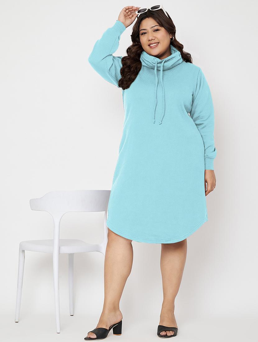 women solid long sleeves winter wear dress - 21741664 - Standard Image - 2