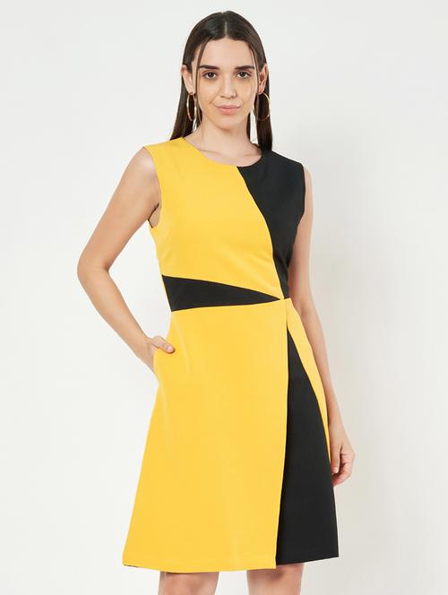 women color blocked sleeveless a-line dress - 21741729 - Standard Image - 0