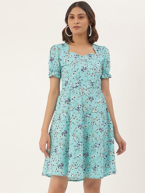 blue polyester aline dress - 21741784 -  Standard Image - 0