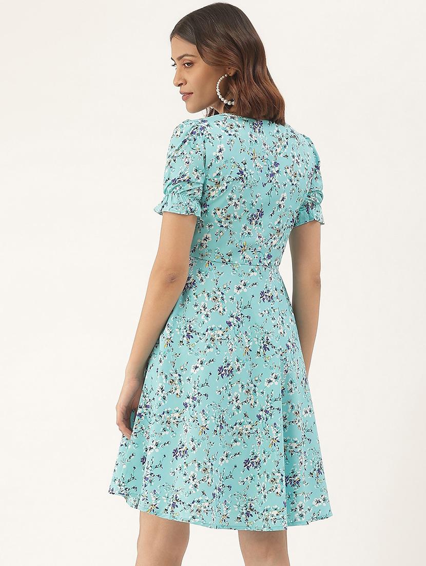 blue polyester aline dress - 21741784 - Standard Image - 2