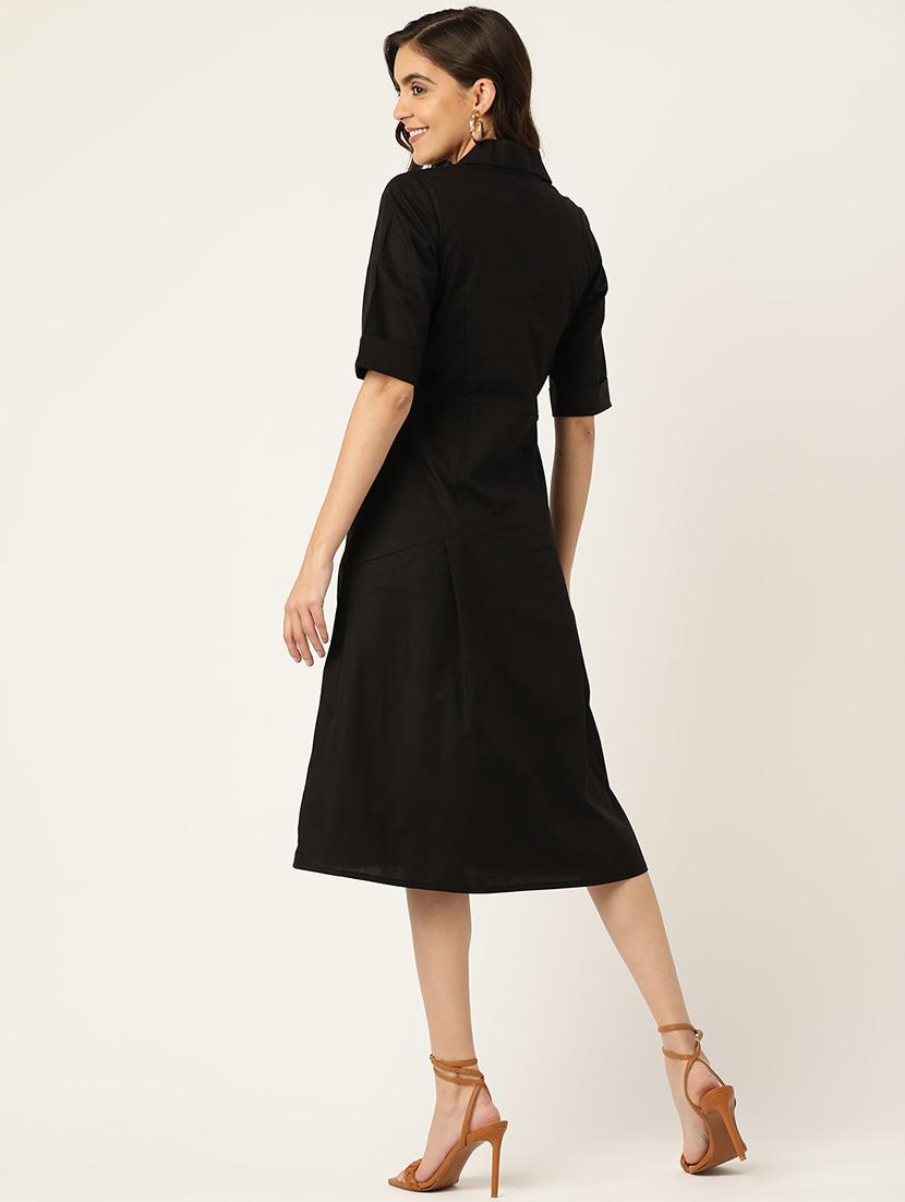 women solid sleeveless a-line dress - 21741837 - Standard Image - 2