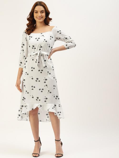 women printed off shoulder high low dress - 21741852 - Standard Image - 0
