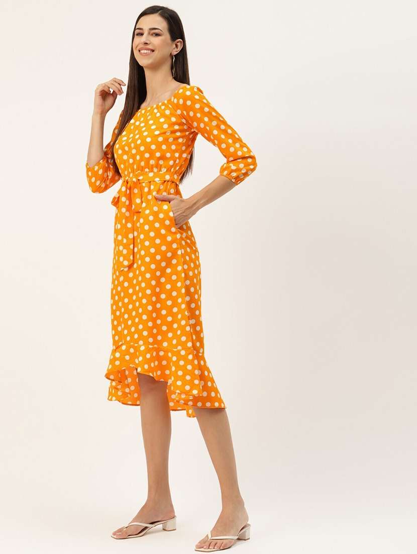 women printed off shoulder asymmetric dress - 21741867 - Standard Image - 2
