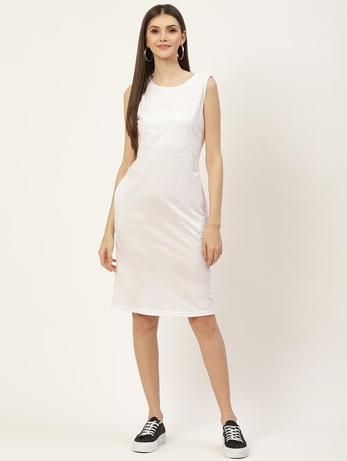 women solid round neck t-shirt dress - 21741899 -  Standard Image - 0