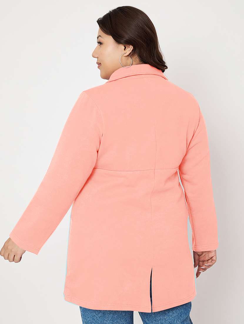 women plus size solid long sleeves regular coat - 21741953 -  Standard Image - 2