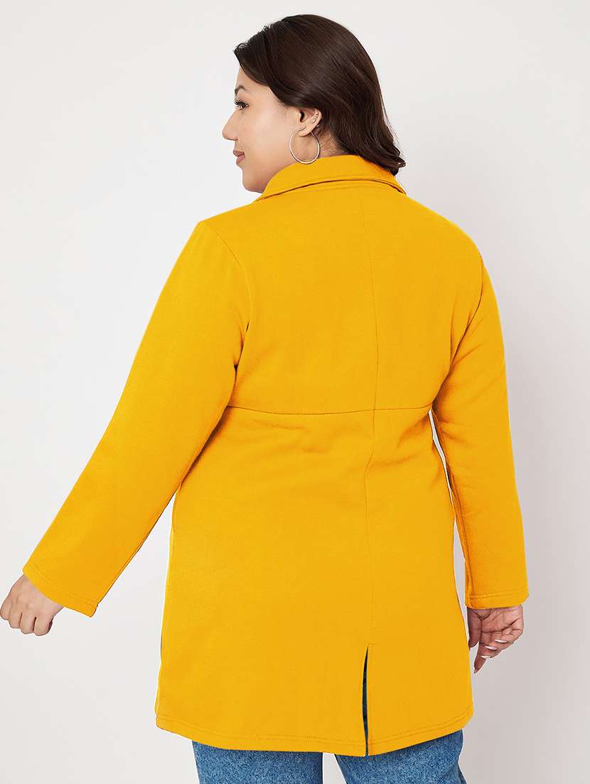 women plus size solid long sleeves regular coat - 21741954 -  Standard Image - 2