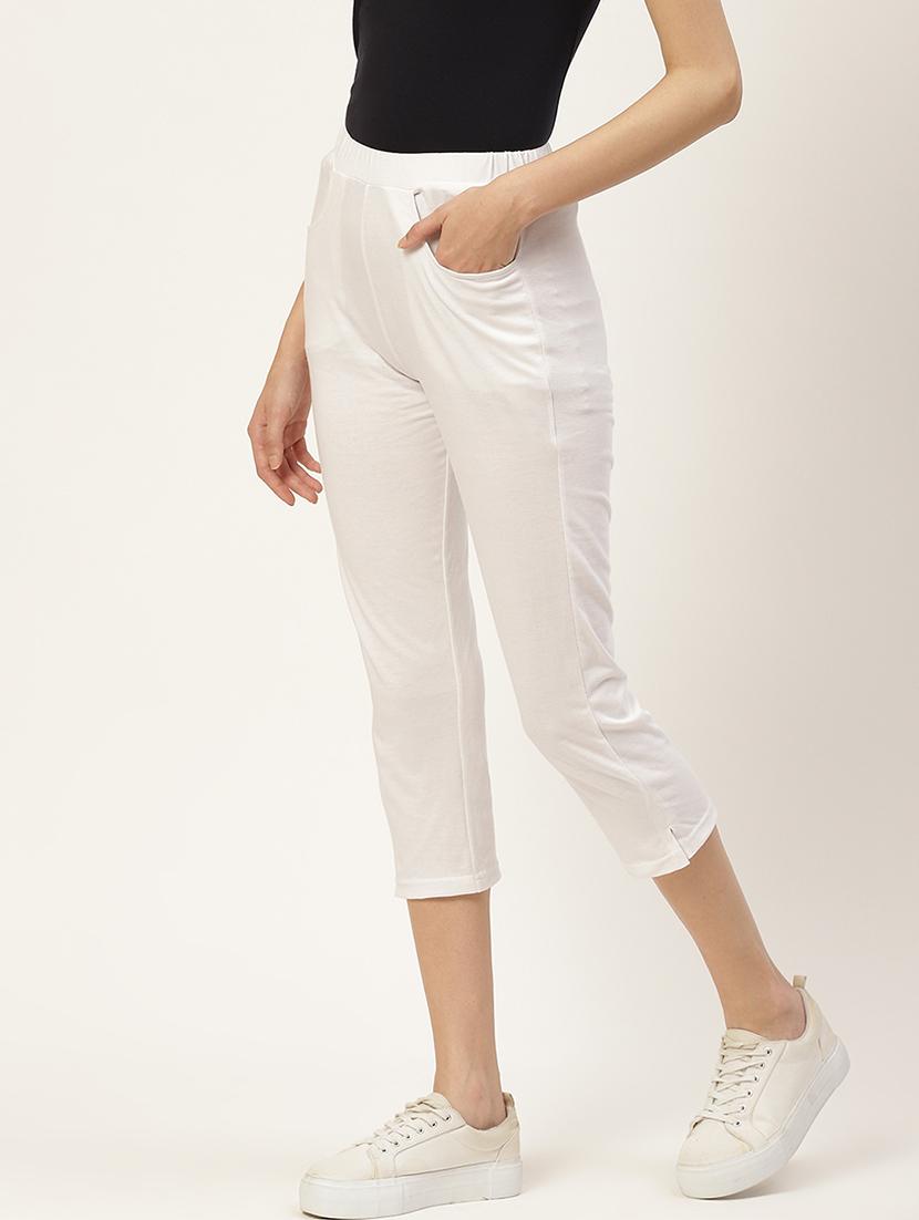 women solid mid rise slim fit capri - 21742009 - Standard Image - 2