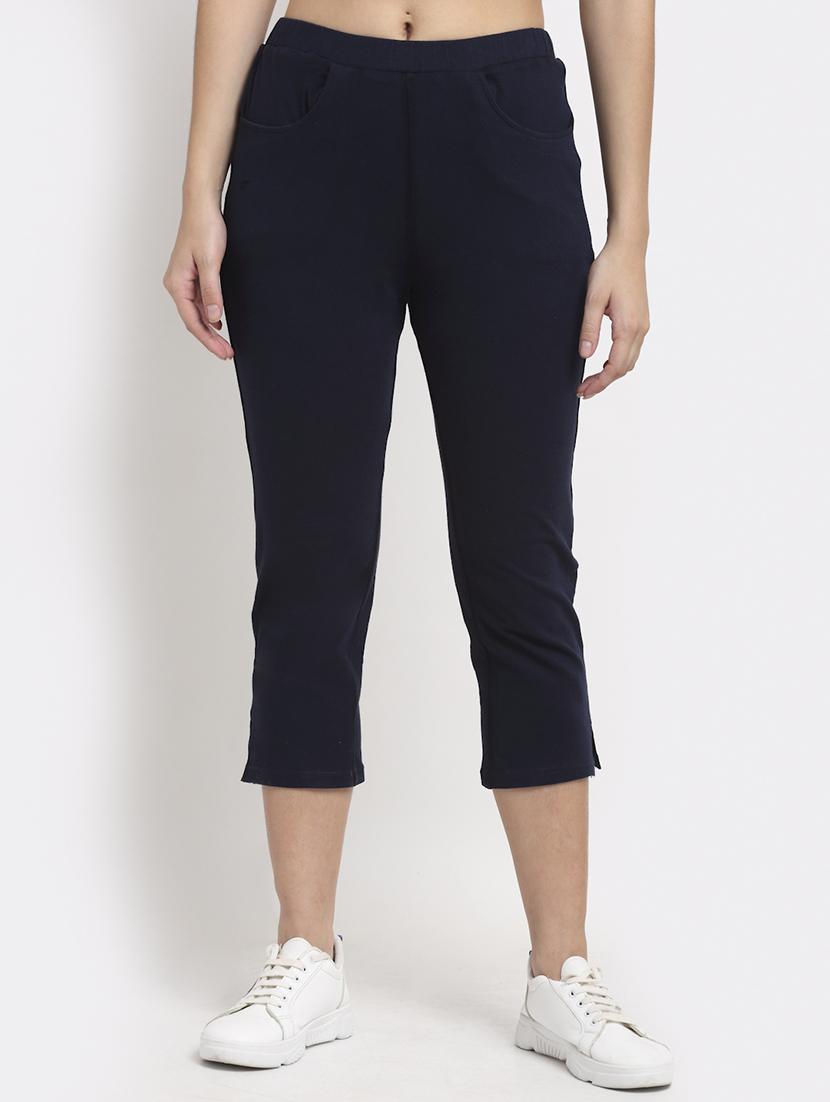 women solid mid rise slim fit capri - 21742022 -  Zoom Image - 0