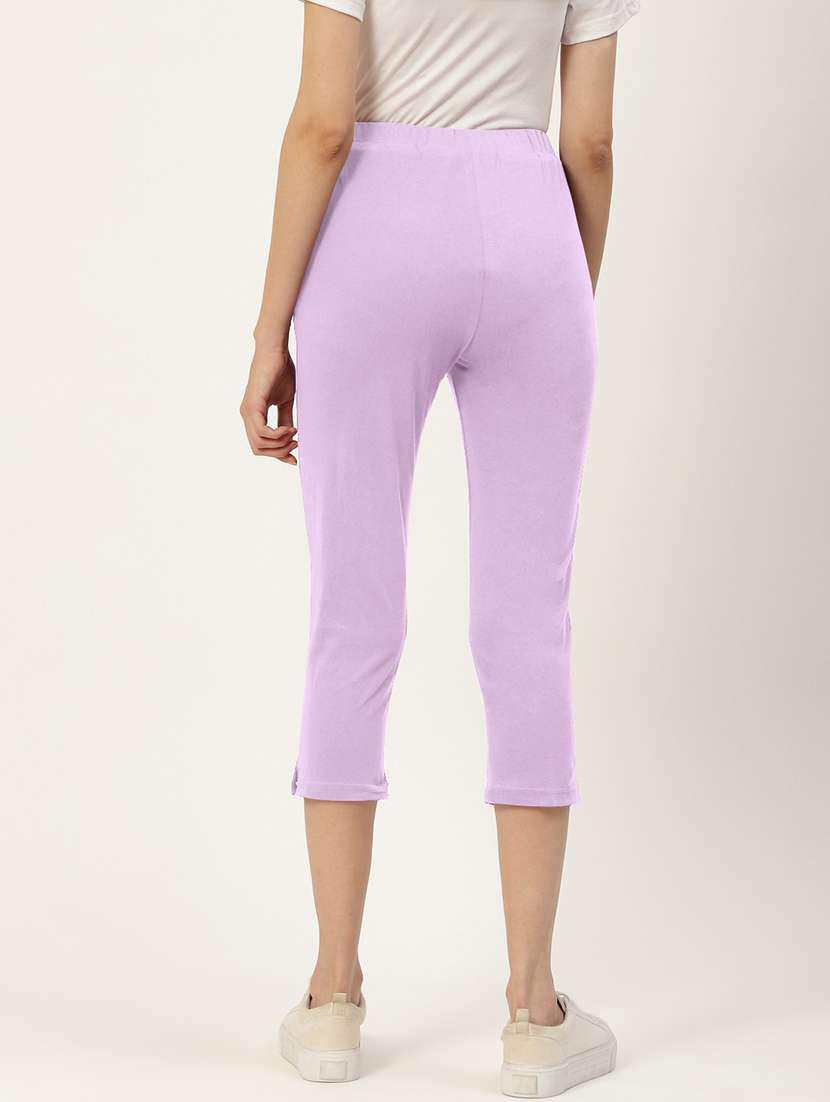 women solid mid rise slim fit capri - 21742027 -  Standard Image - 2